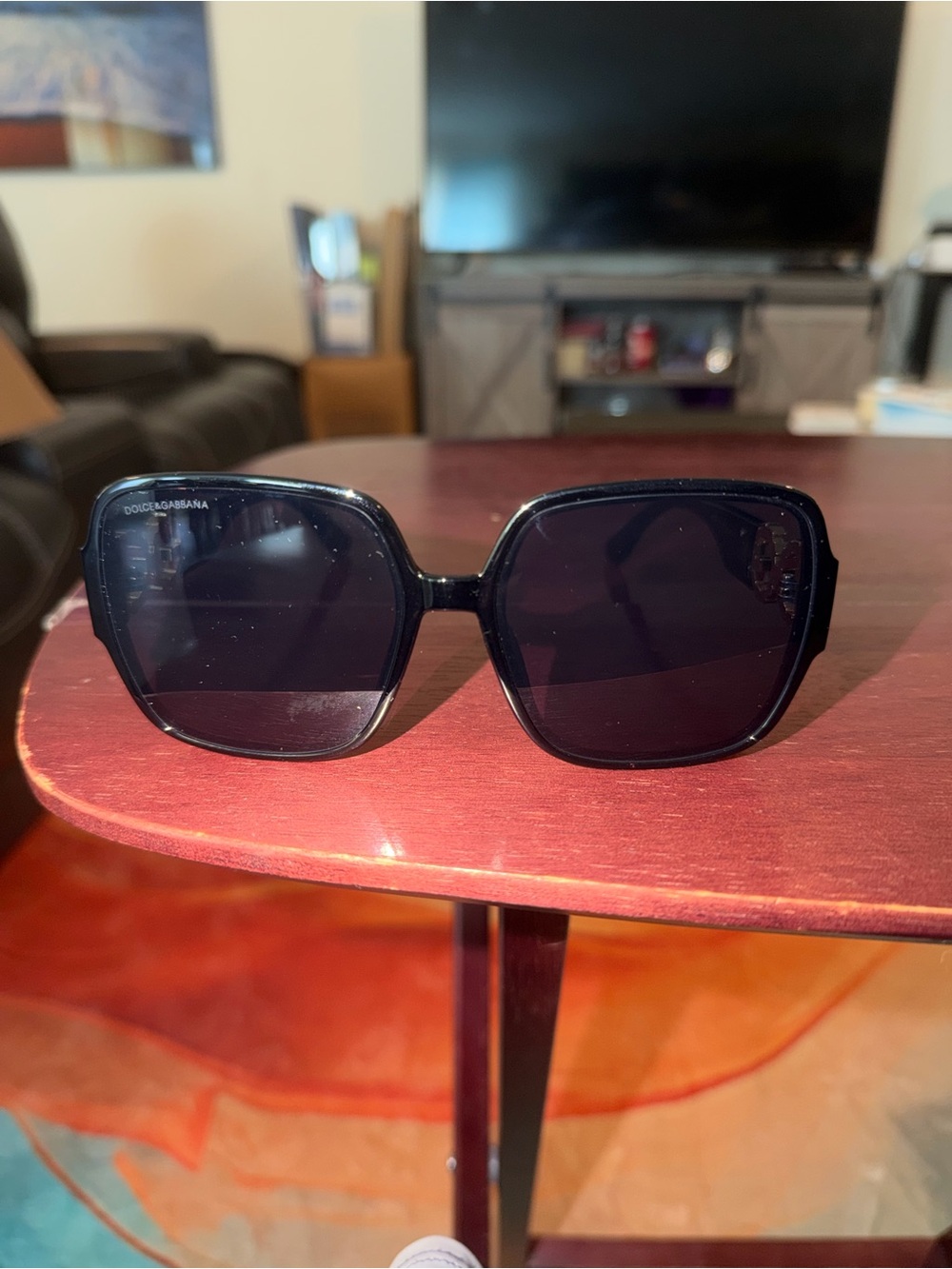 Dolce & Gabbana Black Oversized Square Women's Sunglasses
